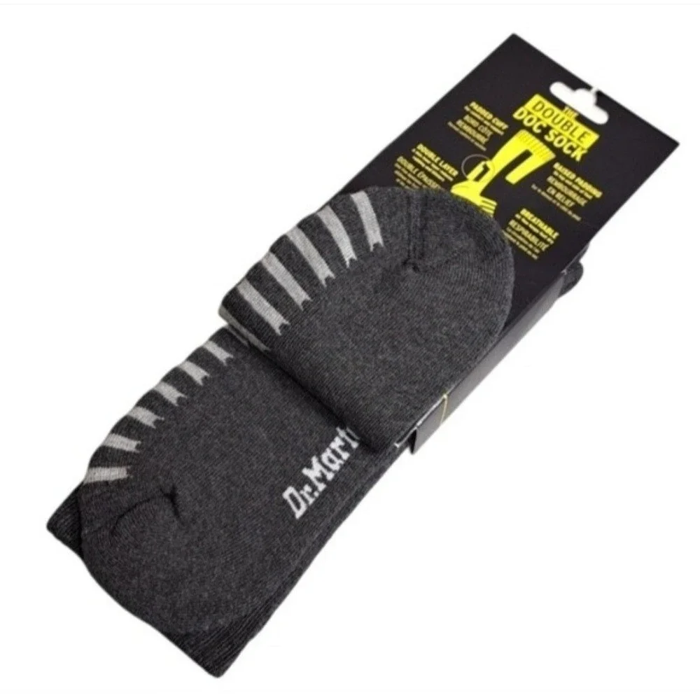 1 Pair of Dr Martens The Double Doc‎ Socks Size M/L Charcoal Cotton Blend